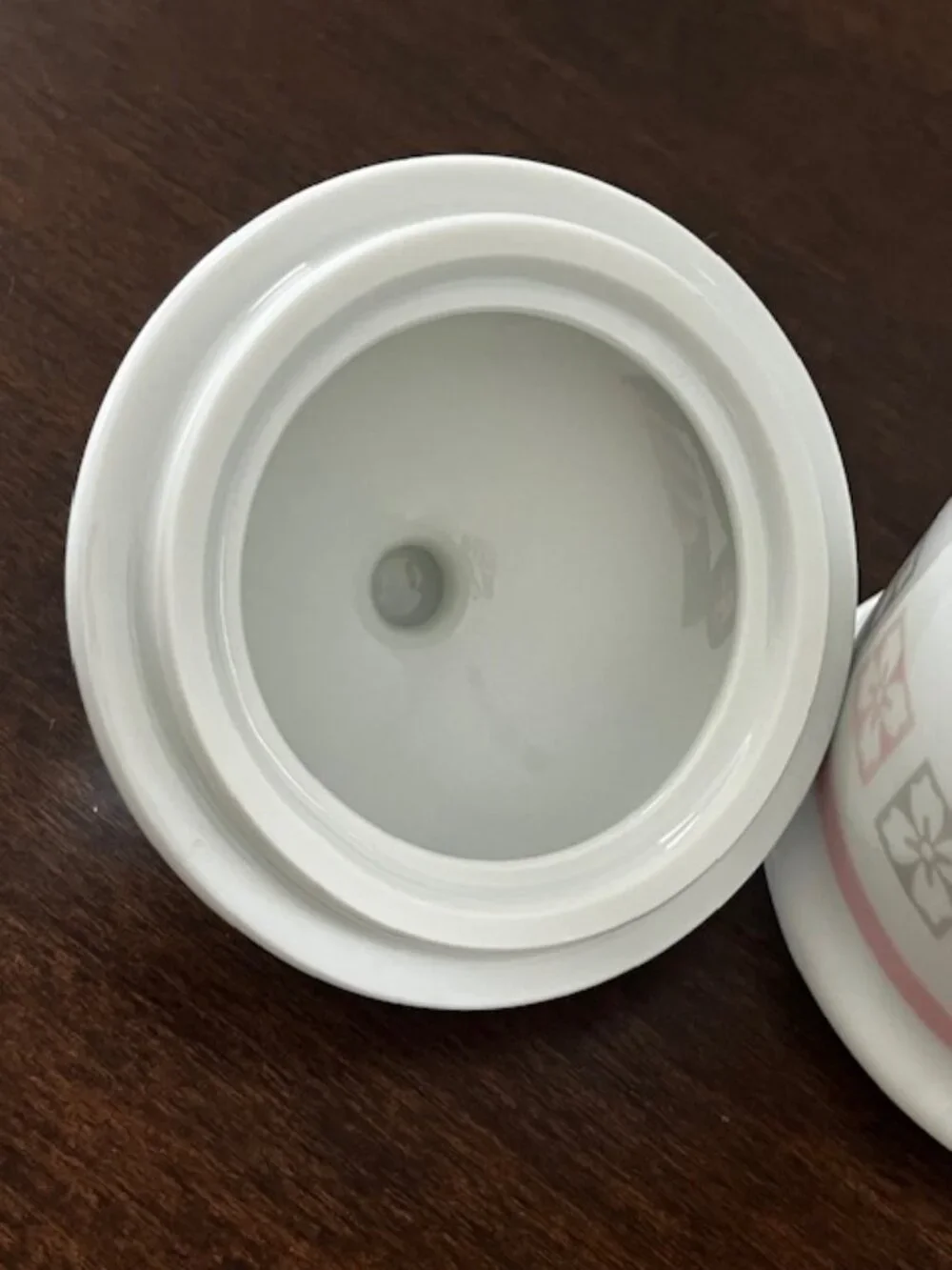 Ceramic Storage Container Pink Gray White